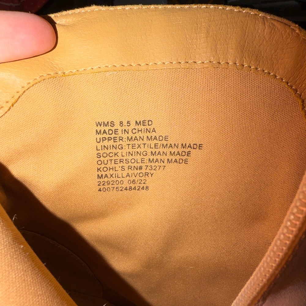 Kohl's Cream Western-Inspired Block Heel Ankle Boots - Picture 5 of 5
